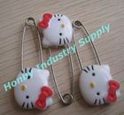 Cute Hello Kitty Plastic Head Decorative Diaper Pin