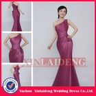 EVD080 sexy one shoulder pleated floor length night dress