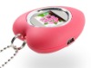 hot selling 1.1 inch heart shape digital key chain