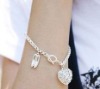 korean fashion new full crystal heart bracelet