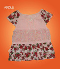 2012pink and flower summer cotton baby girl dresses