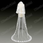 Real Photos 2012 Hot Sale New Arrival Applique Fashion Two-Layers White Bridal Wedding Dress Veils