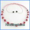 High Quality Shamballa Necklace Wholesale Fuchsia Red Crystal Rhinestone Disco Ball Beaded Jewelry Mixed PSN14-9