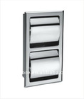 304 stainless steel wall mounted double toliet paper holder with cover-30007