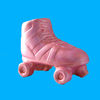 Hand painted pink skating shoes ceramic pencil vase