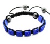 Pave Beads Blue Square Shamballa Bracelet BD-018