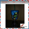 Acrylic 13oz Double-wall Wine Glass straw