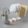 The two-tier dish rack drain and the kitchen shelf racks