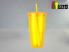 New design double wall 22oz plastic cup with straw -BPA Free