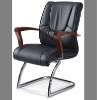 leather/PU chrome base office visitor chair