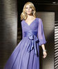 Free shipping Wholesale chiffon V neck Bridesmaid Long sleeve custom-made purple evening gowns CWFae5003