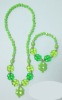 Flower and beads plastic kids jewellery sets