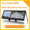 4.3 Inch touch screen Car GPS Navigation with Bluetooth Rearview Mirror