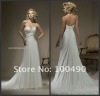 N117 pleat ruched vintage chiffon sexy summer beach bridal wedding dress 2012