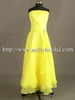 PM0857 elegant strapless beaded chiffon yellow quinceanera dresses