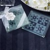 snowflake engraved glass coasters