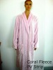 shining ribbed coral fleece bathrobe / gown