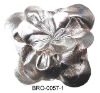 pu leather flower brooch