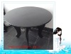 Honed round black slate garden table / stone dinning table