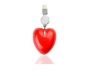 2012 fashion heart shaped red retractable optical mouse with plastic material