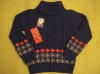 Turtleneck knitted kids pullover sweater HSHKP-6