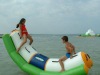 cool inflatable floating outdoor seesaw in the pool