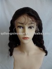 Indian Remy hair jet black wavy full lace wig stock for sale