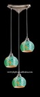 2012 3-light green glass pendant Lamp in satin nickel VT101-3EM