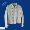 2012double-breasted white spring women jacket/coat