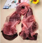 Shiny multicolor two-layer tie dyed scarf mixed blending hijab scarf