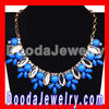 Blue Crystal Resin Beads Flower Bib Necklace