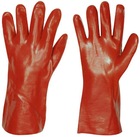 Red color/ 100% cotton inerlock lined/ oil and chemical resistant PVC Glove