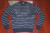 Men 100%cotton allover stripe knitwear