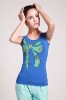 new front bow printed women stretch tops