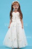 snow white v-neckline floor length full appliques girls pageant dresses IMG-8488