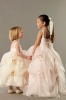 No.12262 spaghetti strap floor length organza ball gown flower girl dress