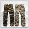 men's 100% cotton multi pocket casual camo cargo pants with belt