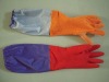 Household Long Latex Gloves With Flocking Lining