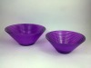 glass bowl set with stripe design