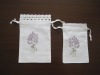 Drawstring embroidered lavender sachet bag