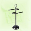 iron with bronze plated tabletop S handle towel holder