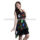 NEW women printed sleeveless printed chiffon dress