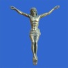 Metal Jesus Figure Sculpture As Metal Religious Crafts For Wall Mounting or Hanging, Vintage Bronze Color