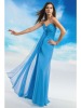 Free Shipping Strapless Sheath Floor-Length Bridesmaid Dress Chiffon