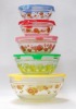 Colored glass food storage container