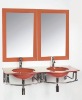 Double Shining Red Hanging Bathroom Sinks 6054