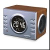 Portable wooden rechargeable clock radio speaker with usb sd slot