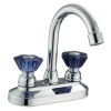 Brass Double Handle Decked-mounted Basin Mixer