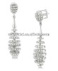 New Design Fashion Jewelry of White CZ Diamond Teardrop Circles Stud Earrings