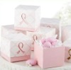 Embossing Glossy Lamination Pink Ribbon Gift Box